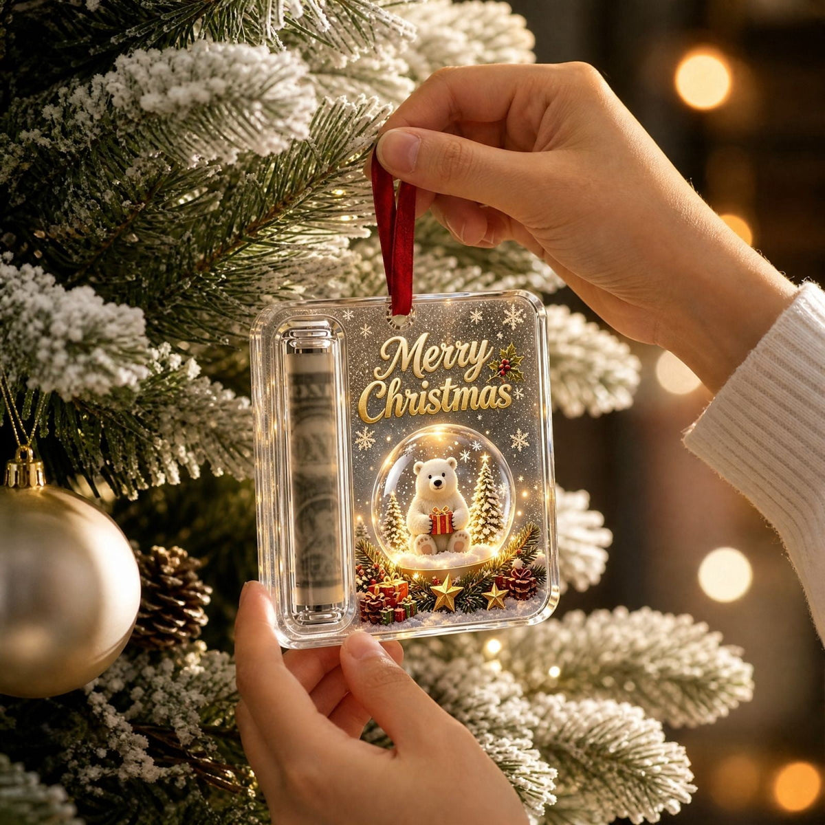 Clearance! Christmas Cash Gift Ornament, Christmas Money Holder for Cash, Christmas Decorations Gift (Merry Christmas)