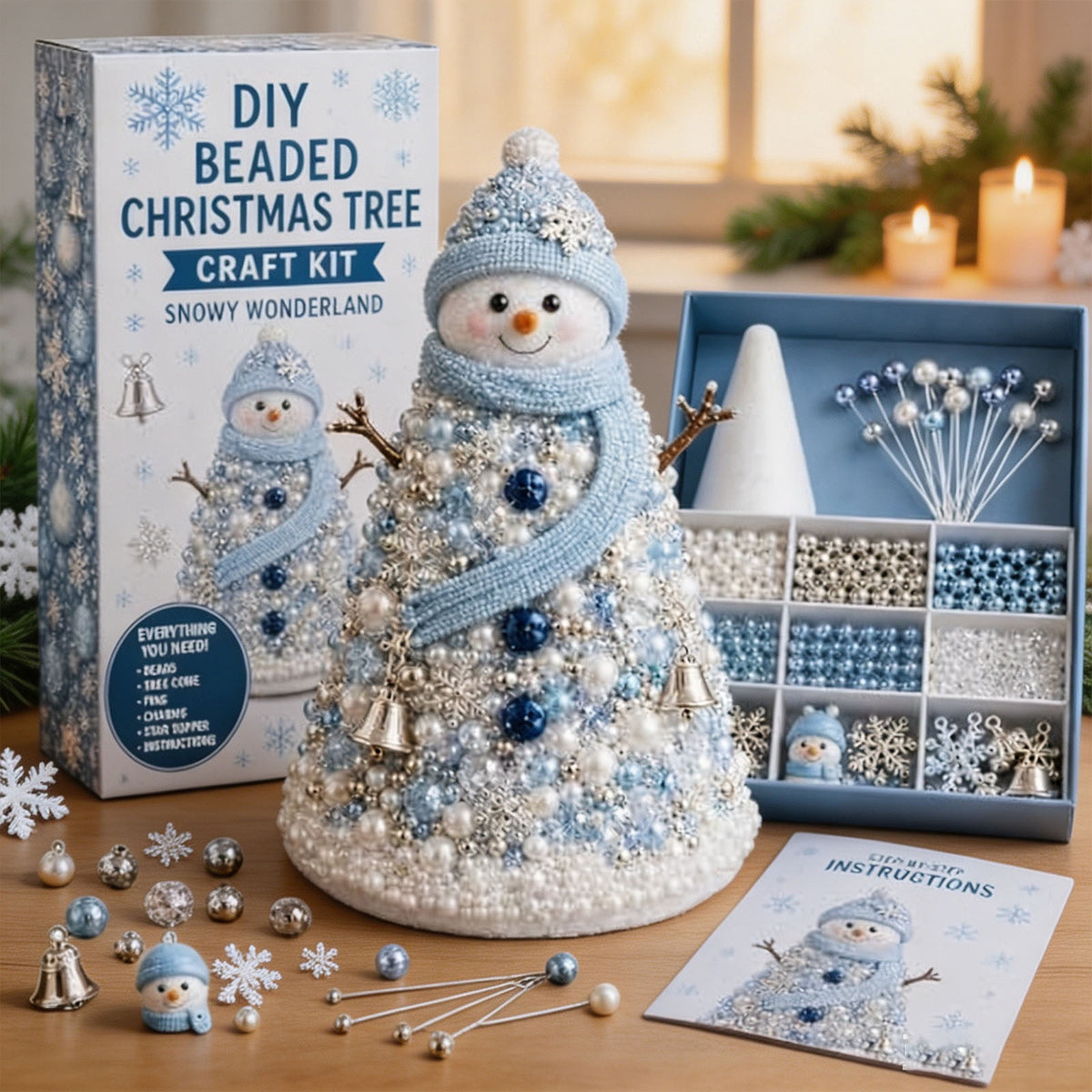DIY Beaded Christmas Tree Craft Kit Christmas Decorations, 3D Candy Beaded Christmas Tree Craft Kit Christmas Decor, Christmas Crafts for Adults