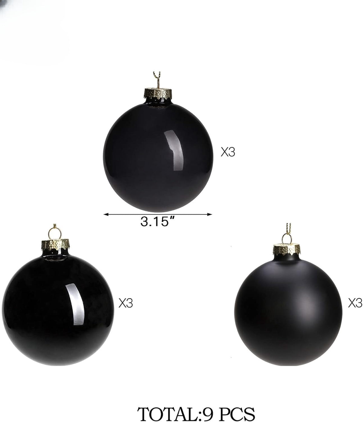 Glass Christmas Ornaments, Hanging Christmas Baubles for Xmas Tree Decoration, Wedding Party Gift