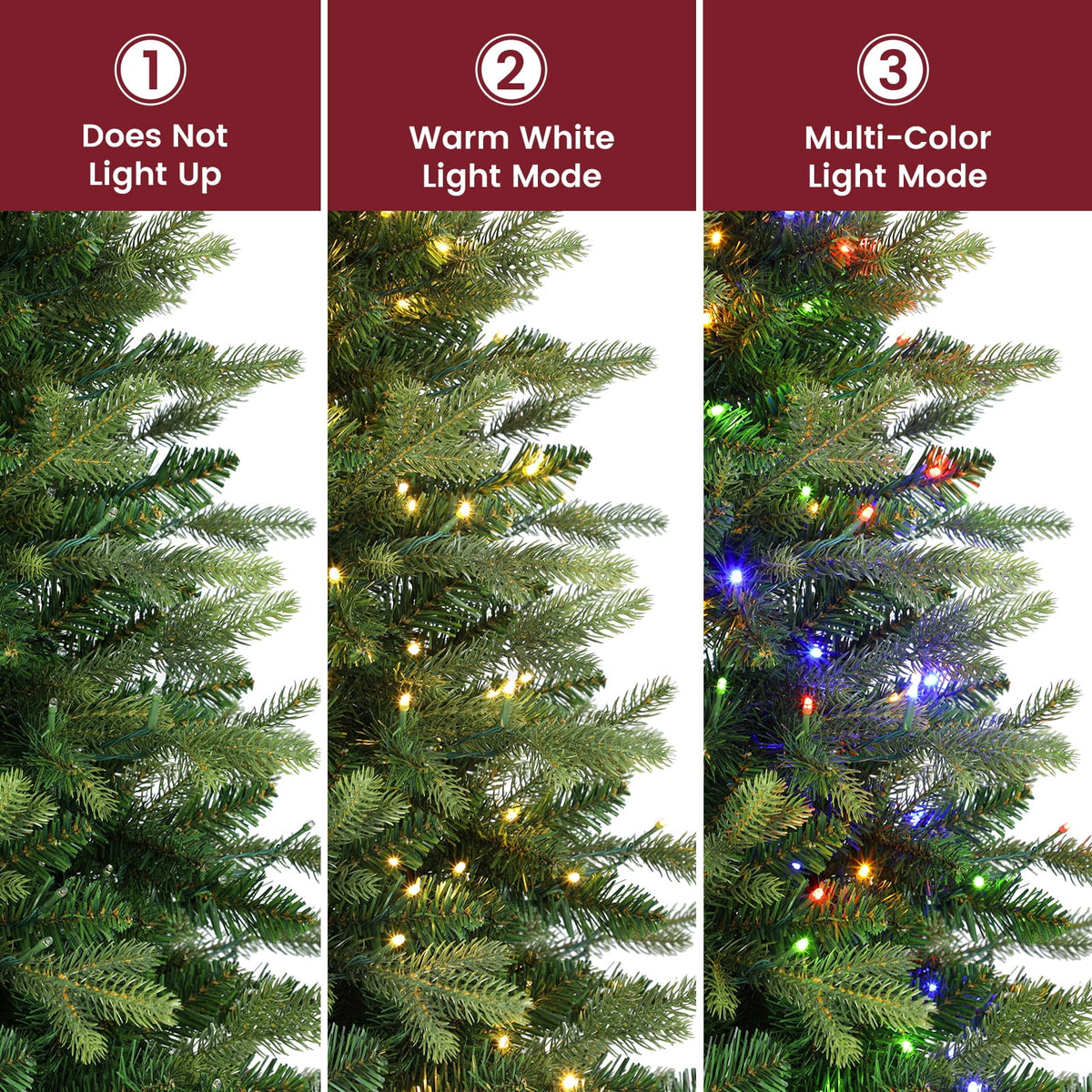 Lolsea 5.5ft Prelit Noble Fir Artificial Christmas Tree with Remote Control, Timer and Warm White & Multi-Color Lights