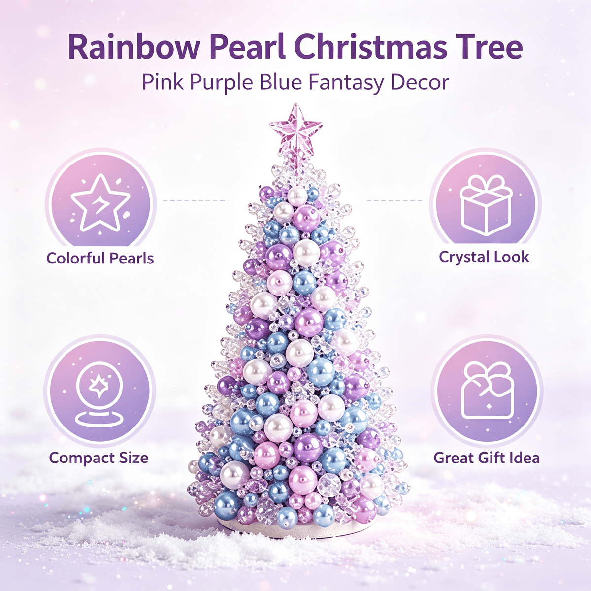DIY Beaded Christmas Tree Kit, Christmas Decorations Handmade Beads Craft Set, Sparkling Crystal Xmas Ornaments for Tabletop Christmas Decor, Holiday Gifts for Adults by MPOISVA