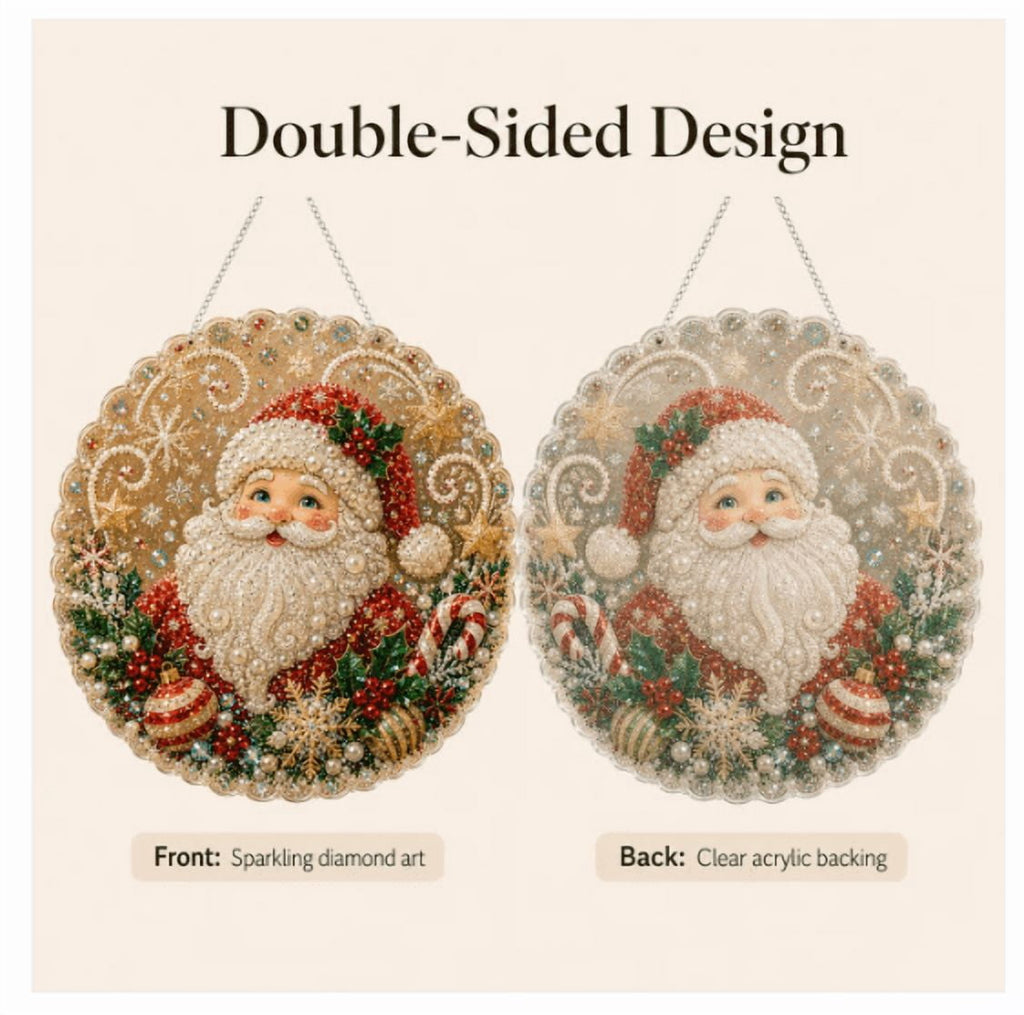 Christmas in July DIY Diamond Art Hanging Ornament – Handmade Sparkling Christmas Keepsake Quiet Leisure Craft for Summer Rainy Afternoons