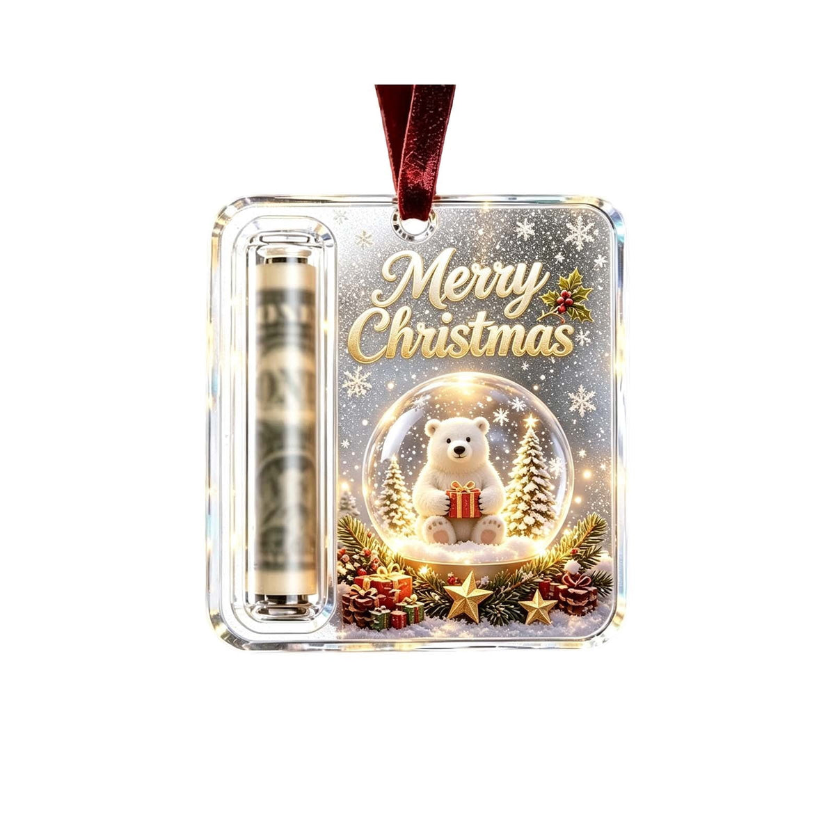 Clearance! Christmas Cash Gift Ornament, Christmas Money Holder for Cash, Christmas Decorations Gift (Merry Christmas)