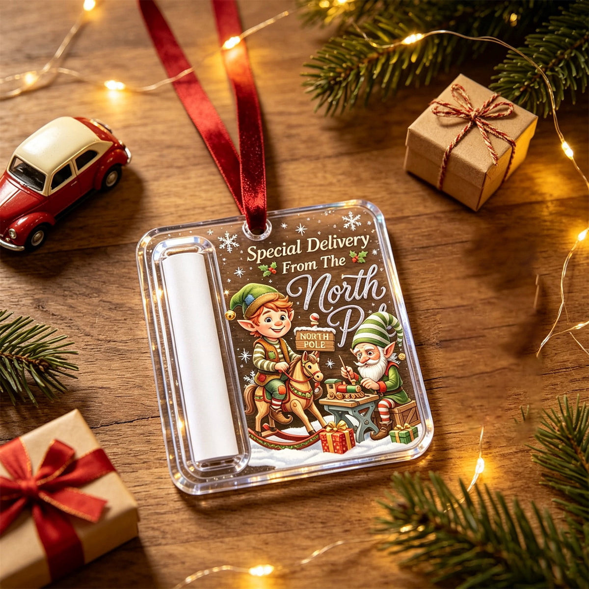 Christmas Cash Gift Stocking Shaped Ornament, Crystal-Clear Cash Holder Ornament with Xmas Stocking Design, Hanging Money Keepsake for Christmas Tree Wreath Garland, Surprise for Family Friends (F)