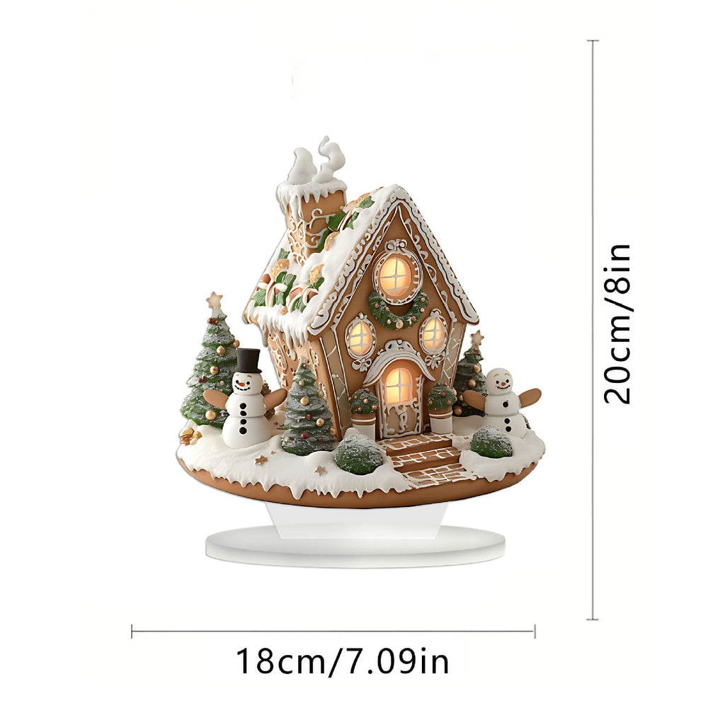PEIBang Christmas Table Decorations,Snow House Decor Christmas Centerpiece,Christmas Village Houses for Home Office