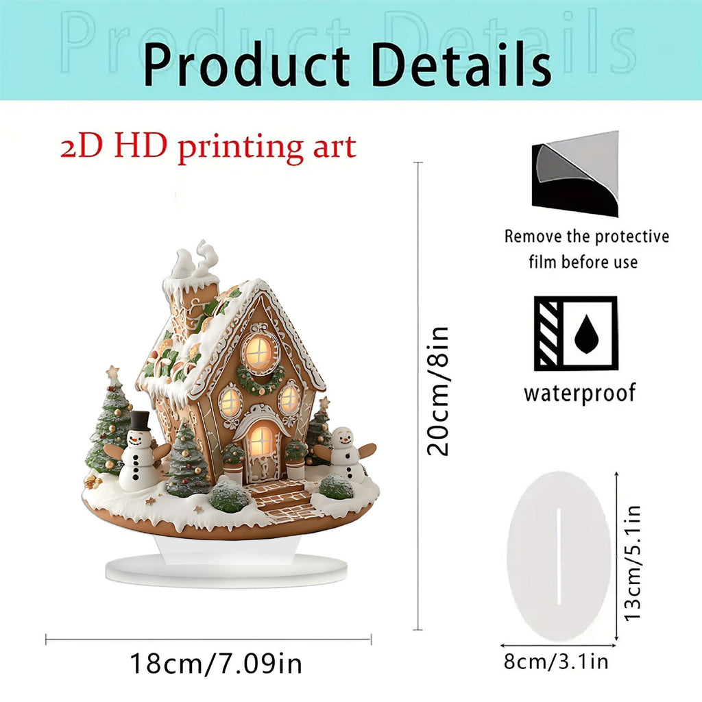 PEIBang Christmas Table Decorations,Snow House Decor Christmas Centerpiece,Christmas Village Houses for Home Office