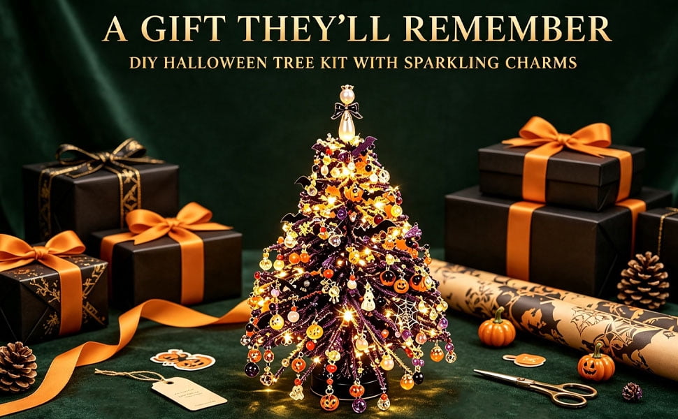 UALSRZL DIY Beaded Christmas Tree Kit, Christmas Decorations Handmade Beads Craft Set, Sparkling Crystal Xmas Ornaments for Table Decor Holiday Gifts