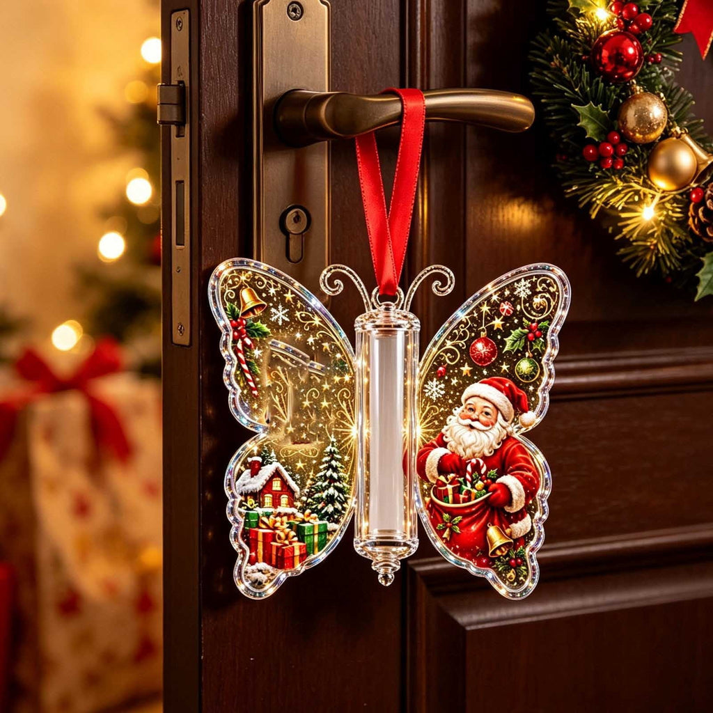 Christmas Cash Gift Stocking Shaped Ornament, Crystal-Clear Cash Holder Ornament with Xmas Stocking Design, Hanging Money Keepsake for Christmas Tree Wreath Garland, Surprise for Family Friends (F)