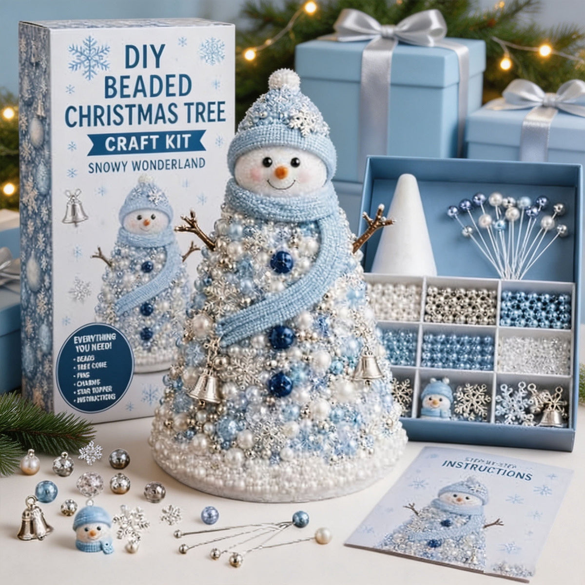 DIY Beaded Christmas Tree Craft Kit Christmas Decorations, 3D Candy Beaded Christmas Tree Craft Kit Christmas Decor, Christmas Crafts for Adults