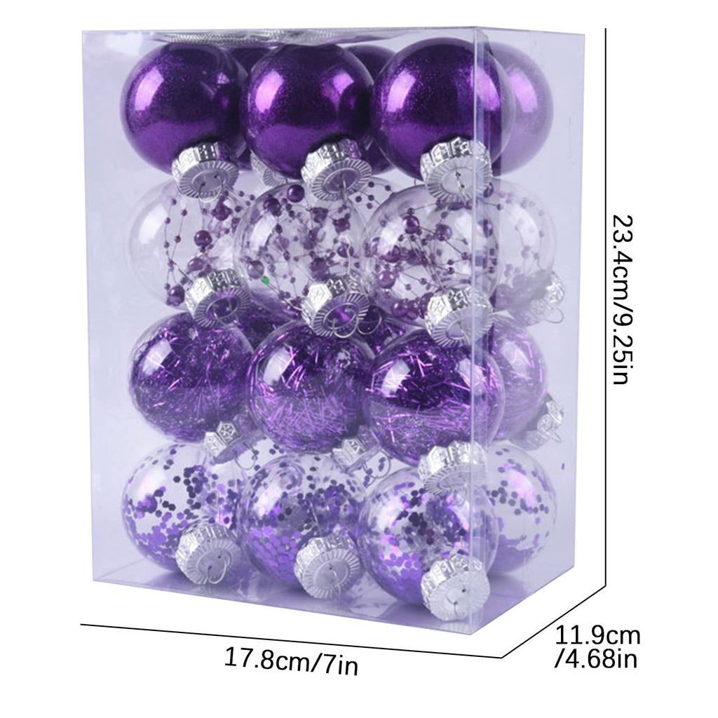PEONAVET 24Pcs Christmas Balls Ornaments for Xmas Christmas Tree - Shatterproof Christmas Tree Decorations Hanging Ball for Holiday Wedding Party Decoration (Blue, 2.36"-6CM) Merry Christmas