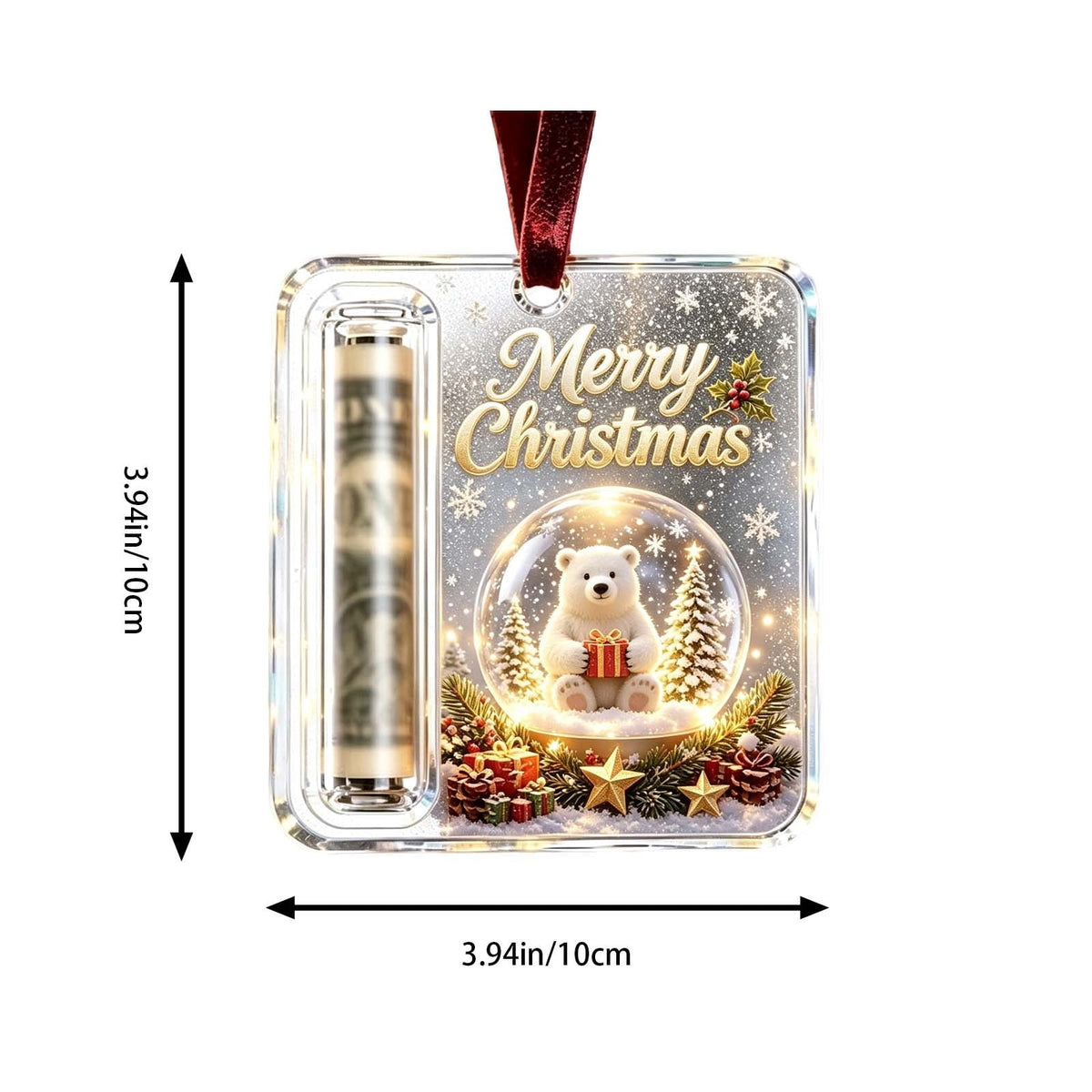 Clearance! Christmas Cash Gift Ornament, Christmas Money Holder for Cash, Christmas Decorations Gift (Merry Christmas)