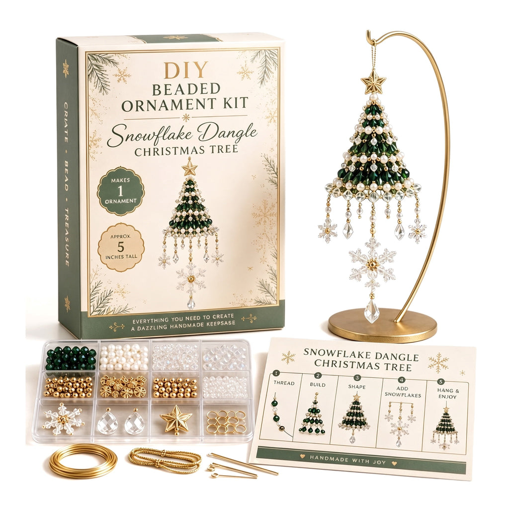 DIY Beaded Christmas Tree Kit, Christmas Decorations Handmade Beads Craft Set, Sparkling Crystal Xmas Ornaments for Tabletop Christmas Decor, Holiday Gifts for Adults by MPOISVA