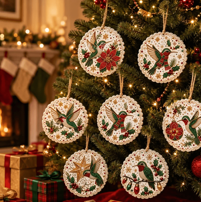 Christmas in July DIY Diamond Art Hanging Ornament – Handmade Sparkling Christmas Keepsake Quiet Leisure Craft for Summer Rainy Afternoons