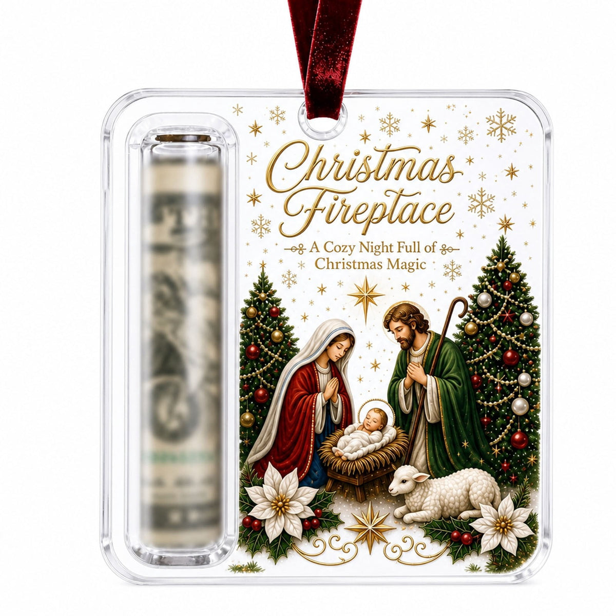 Clearance! Christmas Cash Gift Ornament, Christmas Money Holder for Cash, Christmas Decorations Gift (Merry Christmas)