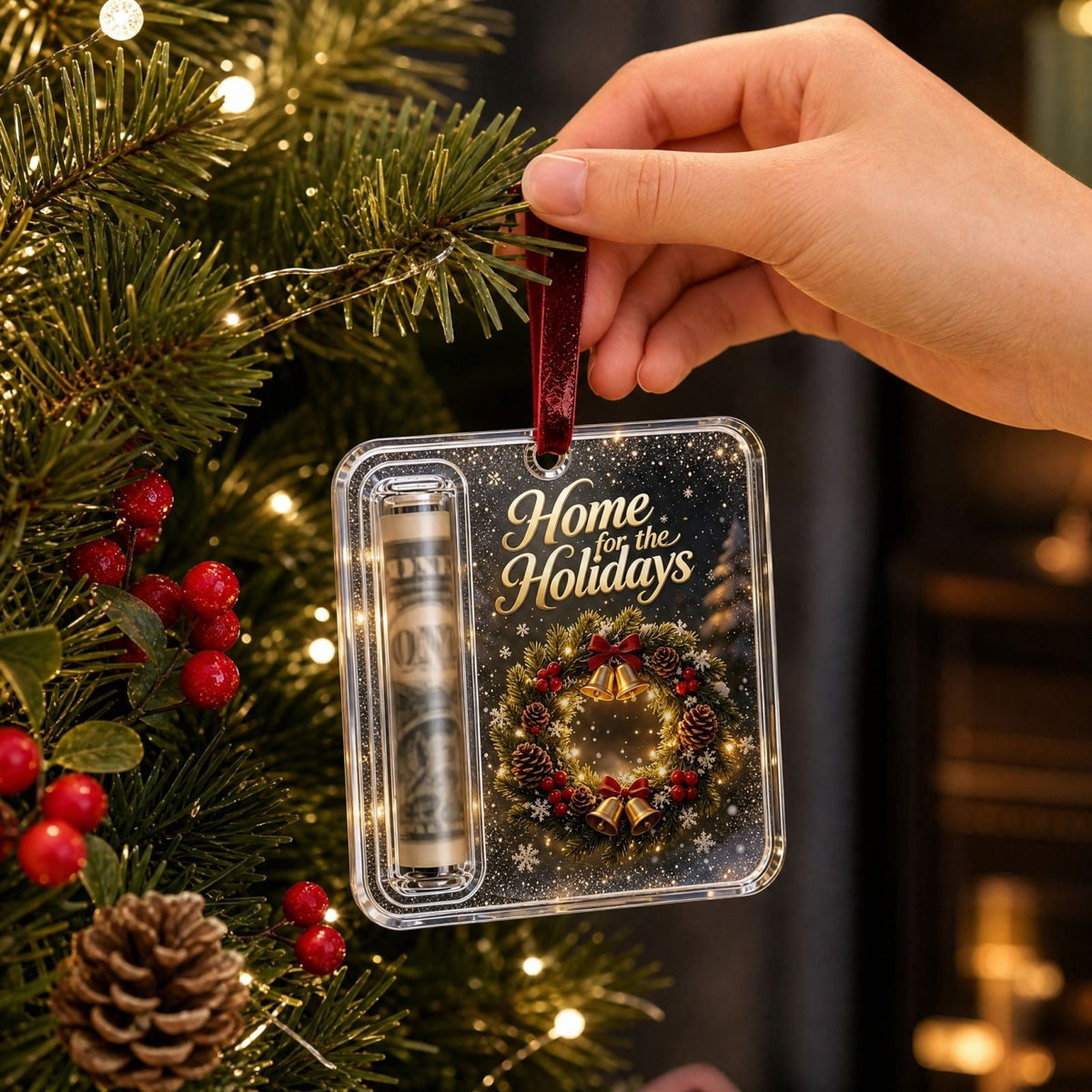 Clearance! Christmas Cash Gift Ornament, Christmas Money Holder for Cash, Christmas Decorations Gift (Merry Christmas)