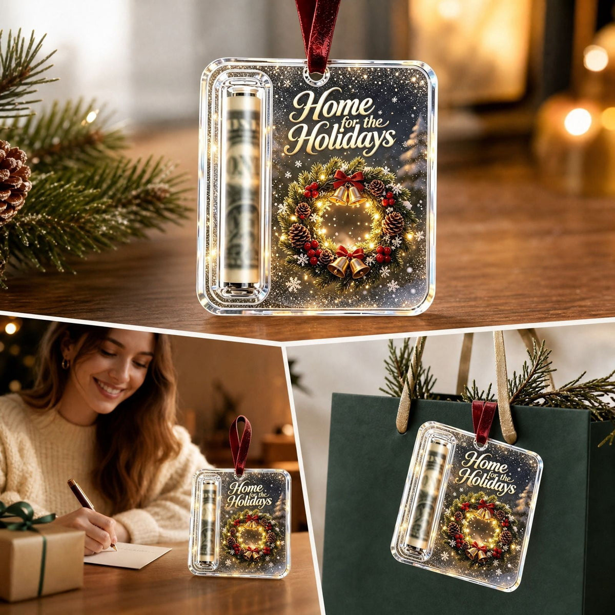 Clearance! Christmas Cash Gift Ornament, Christmas Money Holder for Cash, Christmas Decorations Gift (Merry Christmas)