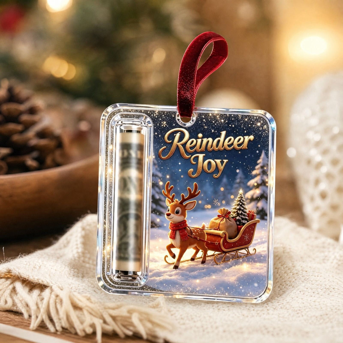 Clearance! Christmas Cash Gift Ornament, Christmas Money Holder for Cash, Christmas Decorations Gift (Merry Christmas)