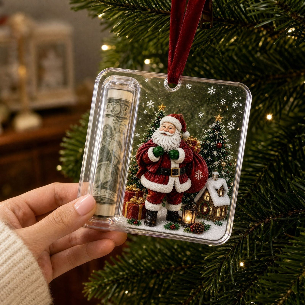 Clearance! Christmas Cash Gift Ornament, Christmas Money Holder for Cash, Christmas Decorations Gift (Merry Christmas)