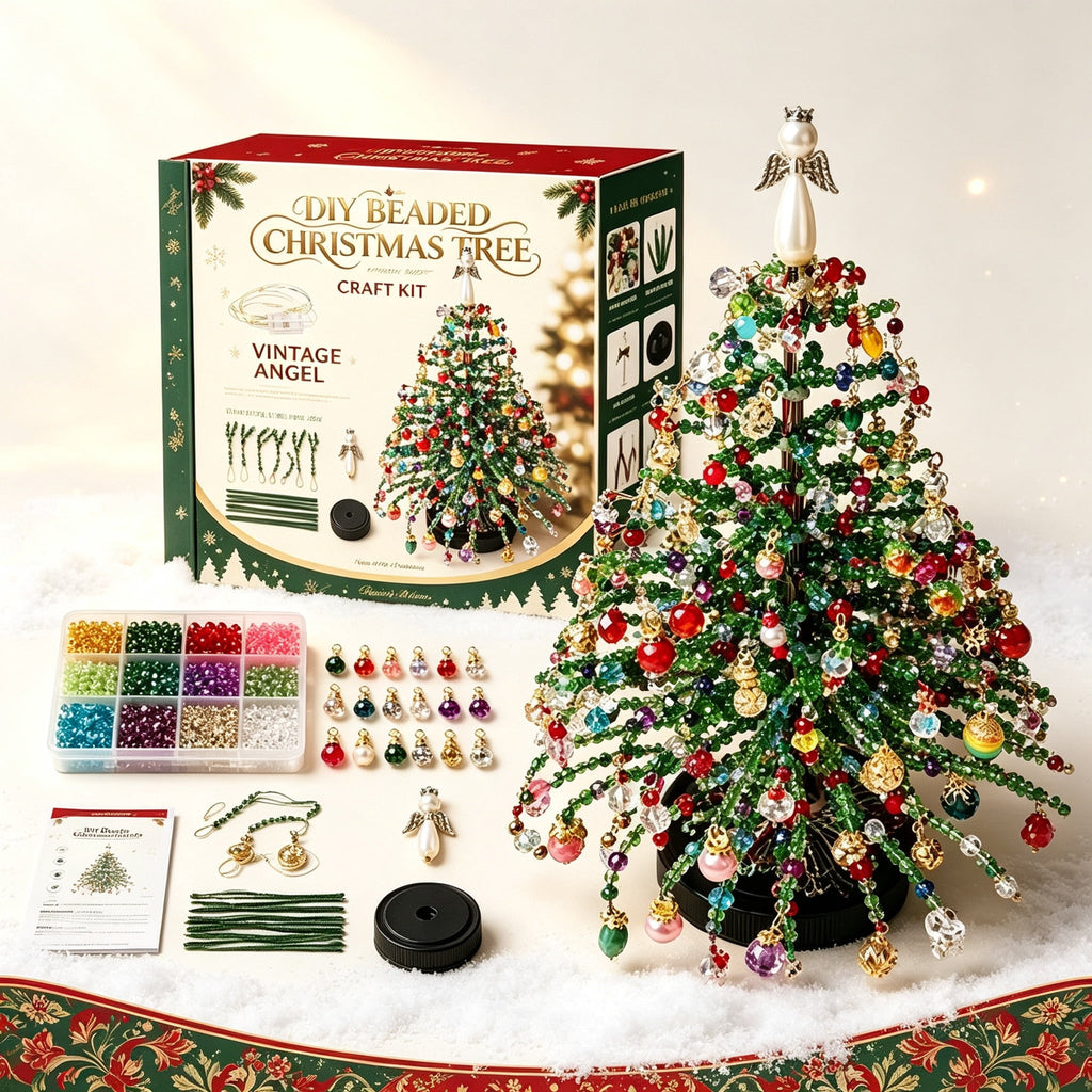 DIY Beaded Christmas Tree Kit, Christmas Decorations Handmade Beads Craft Set, Sparkling Crystal Xmas Ornaments for Tabletop Christmas Decor, Holiday Gifts for Adults by MPOISVA