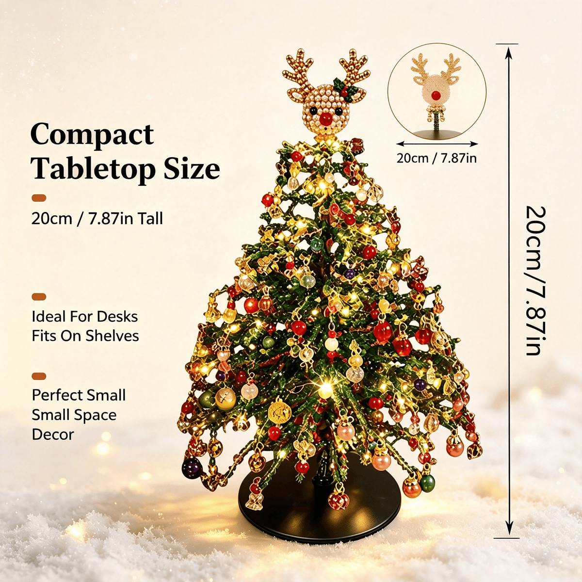 DIY Beaded Christmas Tree Kit, Christmas Decorations Handmade Beads Craft Set, Sparkling Crystal Xmas Ornaments for Tabletop Christmas Decor, Holiday Gifts for Adults by MPOISVA