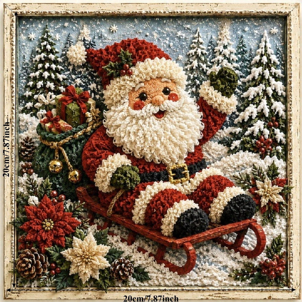 Clearance 3D Christmas Wreath Fabric Poke Art Kit, Jesus Poke Art Kits for Adults, Christmas Wreaths Ornament Making Kit for Front Door