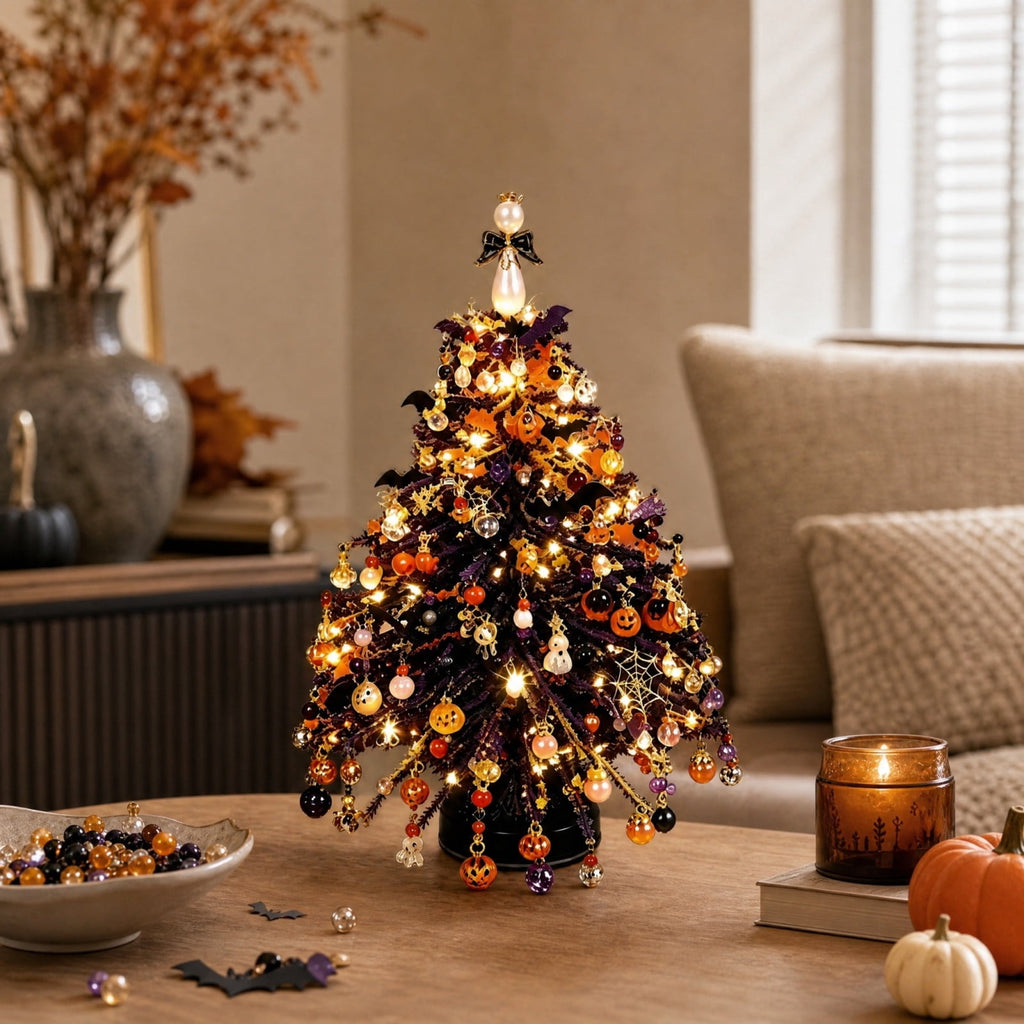 UALSRZL DIY Beaded Christmas Tree Kit, Christmas Decorations Handmade Beads Craft Set, Sparkling Crystal Xmas Ornaments for Table Decor Holiday Gifts