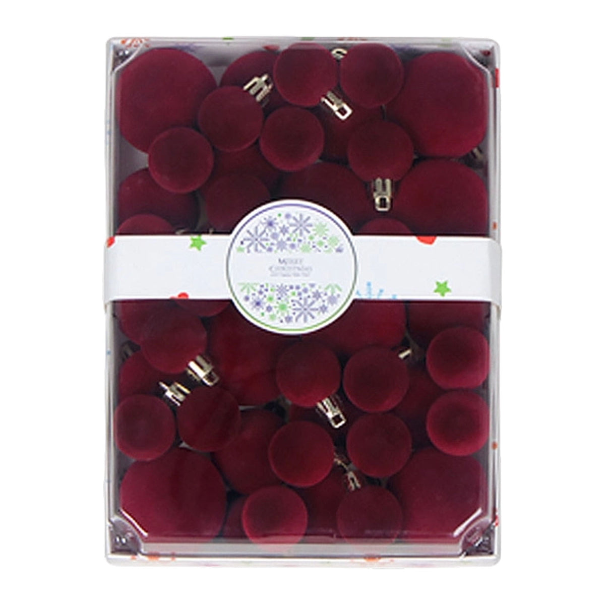 Christmas Ball Ornaments 42 Piece Flocked Gold Tan Velvet Assorted Box Set Tree Hanging Baubles