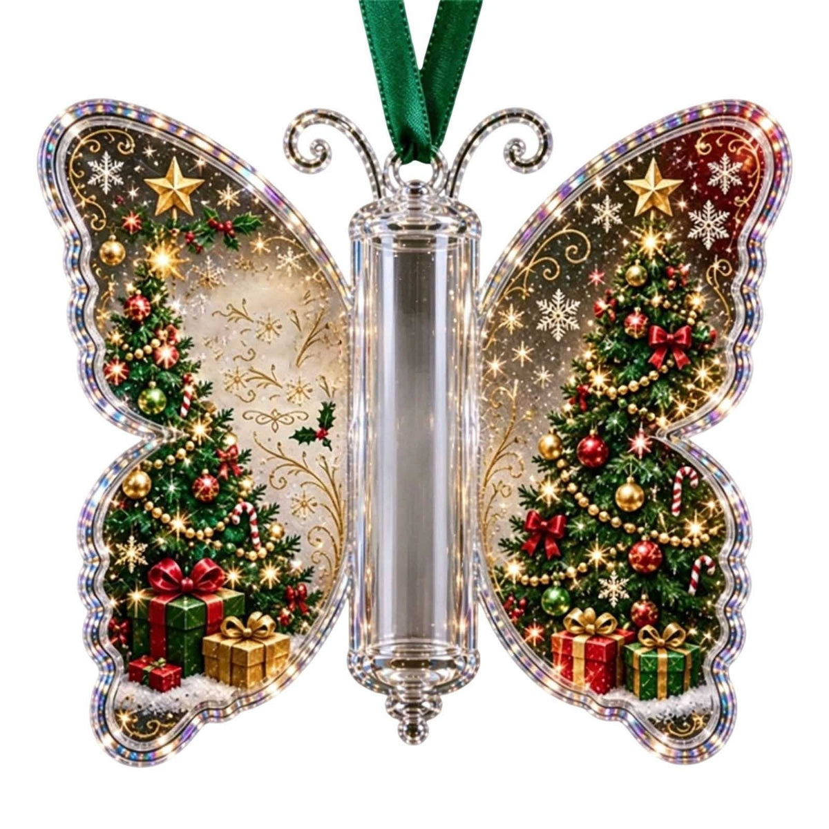 Christmas Cash Gift Stocking Shaped Ornament, Crystal-Clear Cash Holder Ornament with Xmas Stocking Design, Hanging Money Keepsake for Christmas Tree Wreath Garland, Surprise for Family Friends (F)