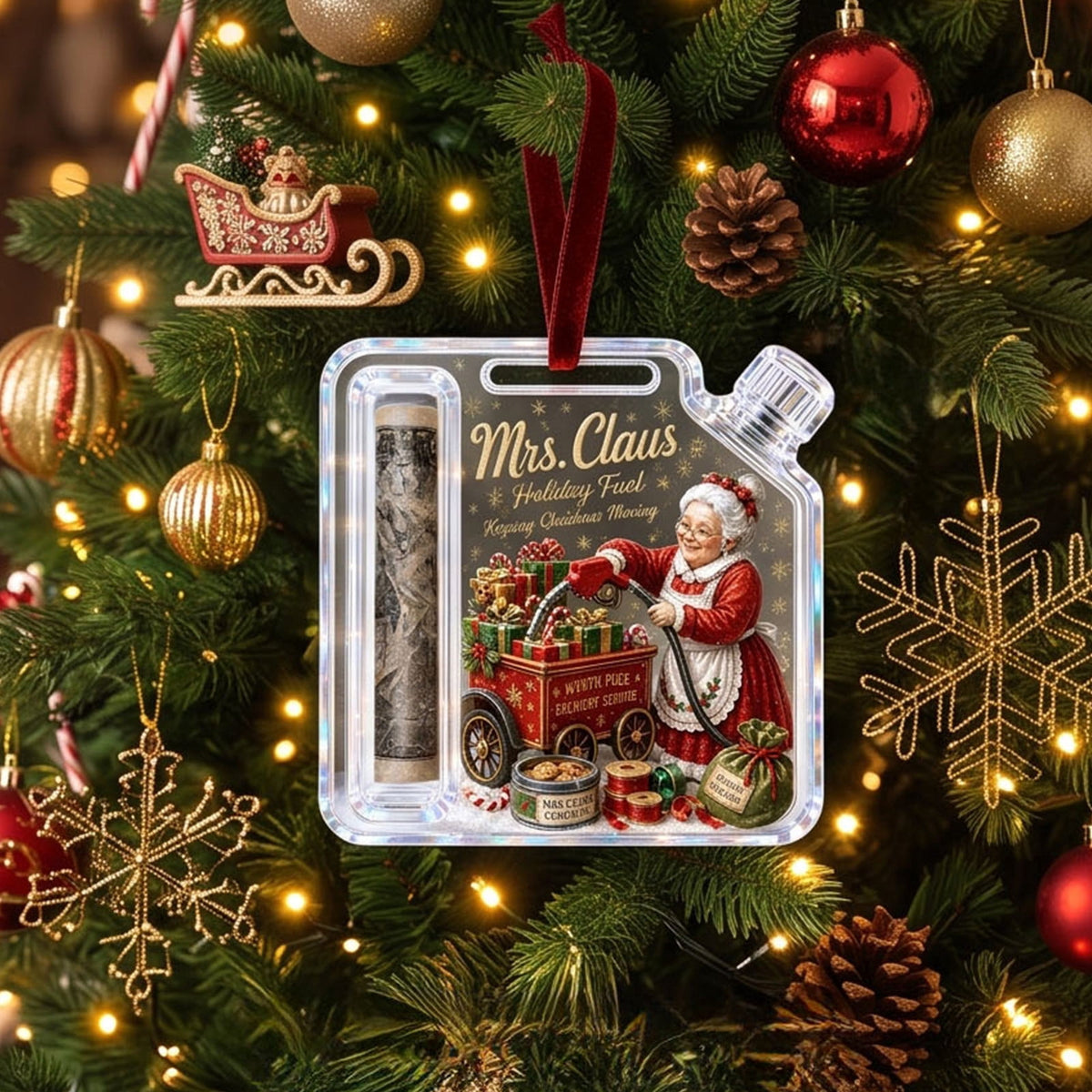 Christmas Cash Gift Stocking Shaped Ornament, Crystal-Clear Cash Holder Ornament with Xmas Stocking Design, Hanging Money Keepsake for Christmas Tree Wreath Garland, Surprise for Family Friends (F)
