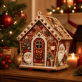 Christmas Pearl Bead Art Kit 3D House Ornament Craft Set For Christmas Tree Tabletop Mantel Shelf And Indoor Winter Holiday Decoration White