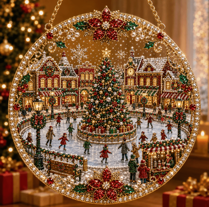 Christmas in July DIY Diamond Art Hanging Ornament – Handmade Sparkling Christmas Keepsake Quiet Leisure Craft for Summer Rainy Afternoons