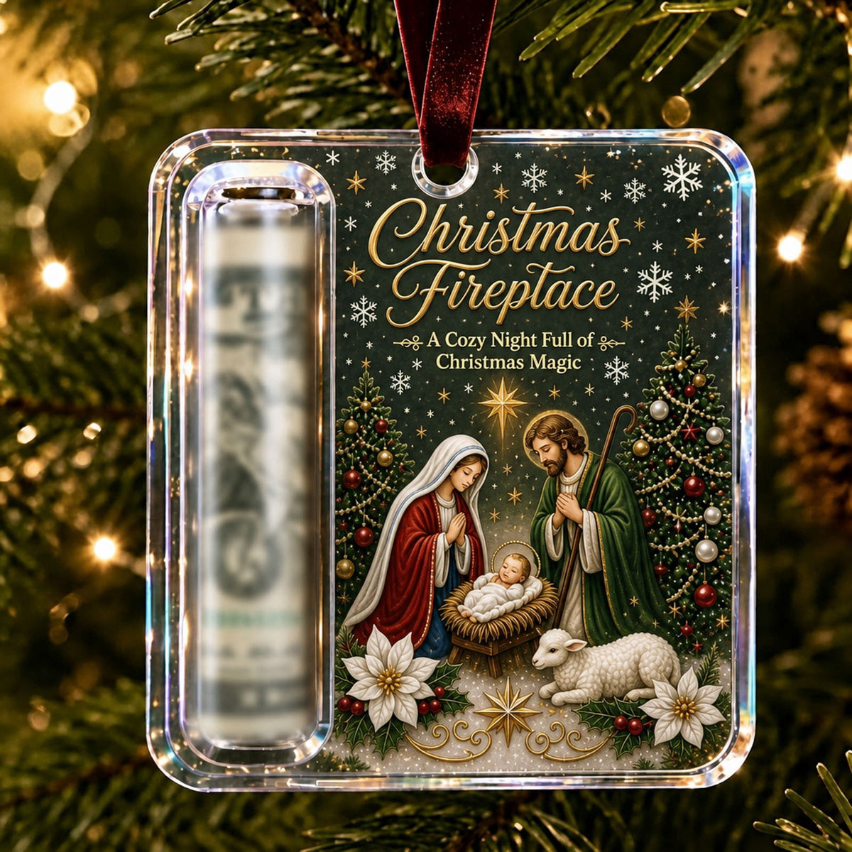 Clearance! Christmas Cash Gift Ornament, Christmas Money Holder for Cash, Christmas Decorations Gift (Merry Christmas)