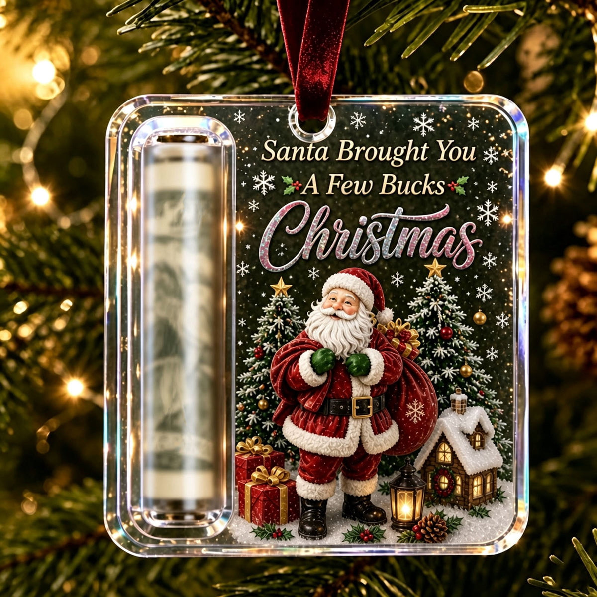 Clearance! Christmas Cash Gift Ornament, Christmas Money Holder for Cash, Christmas Decorations Gift (Merry Christmas)