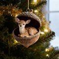 DAMAI Forest Animal Acorn Ornaments-2026 New Cozy Forest Christmas Ornaments, Cozy Forest Christmas Ornaments, Pine Cone Decoration Woodland Christmas Ornaments for Party Home Decor