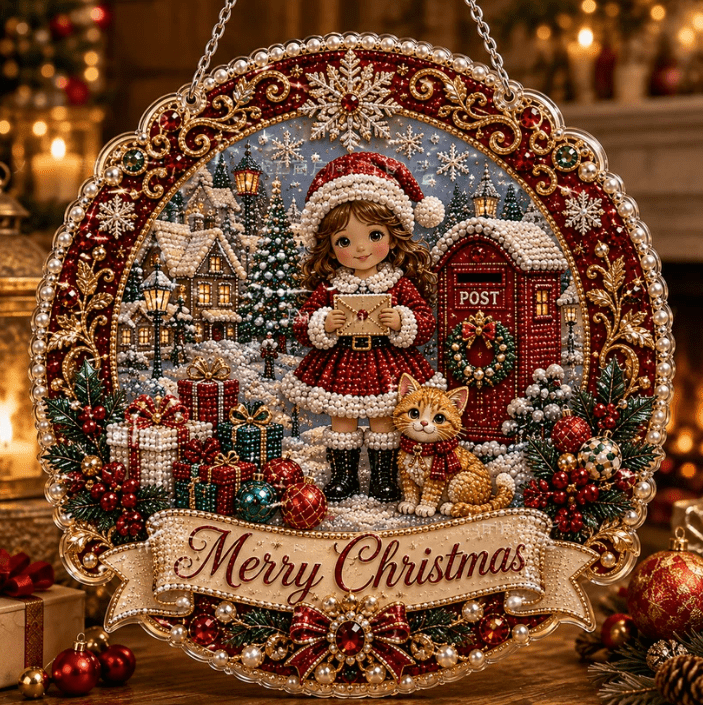 Christmas in July DIY Diamond Art Hanging Ornament – Handmade Sparkling Christmas Keepsake Quiet Leisure Craft for Summer Rainy Afternoons