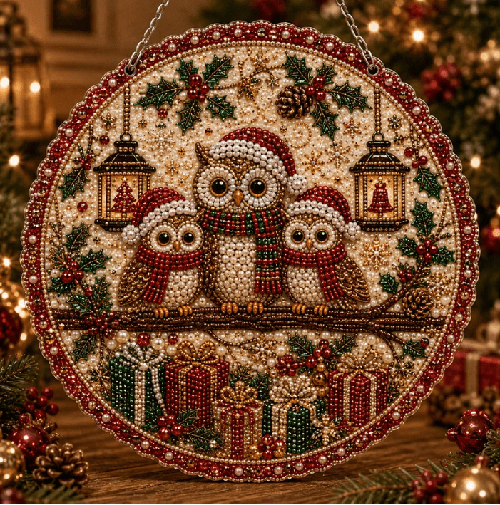 Christmas in July DIY Diamond Art Hanging Ornament – Handmade Sparkling Christmas Keepsake Quiet Leisure Craft for Summer Rainy Afternoons