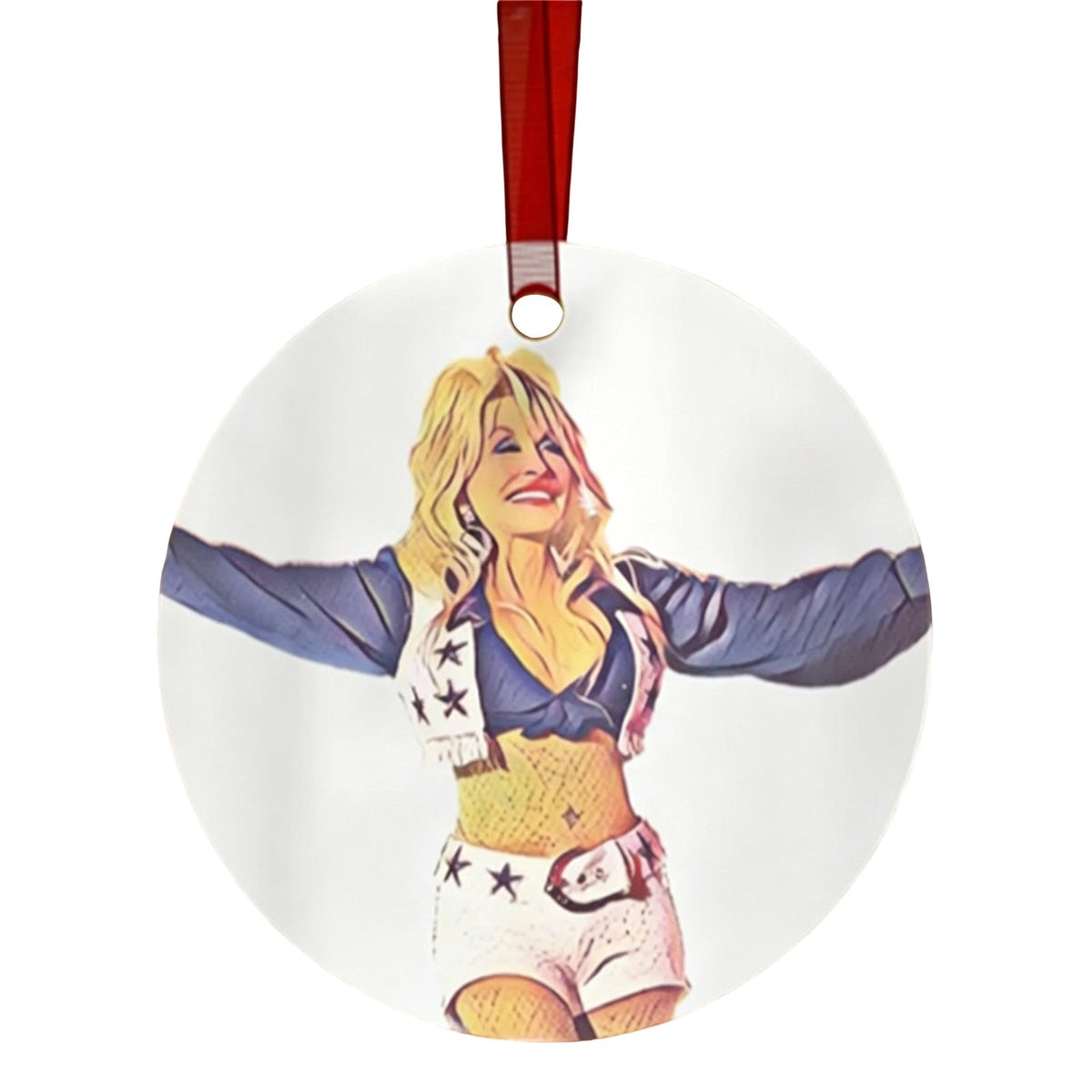 Dolly Memorial Acrylic Christmas Ornament Themed Christmas Ornament for Tree Car Office Home Dolly Themed Xmas Hanging Decor Country Music Holiday Decoration Gift
