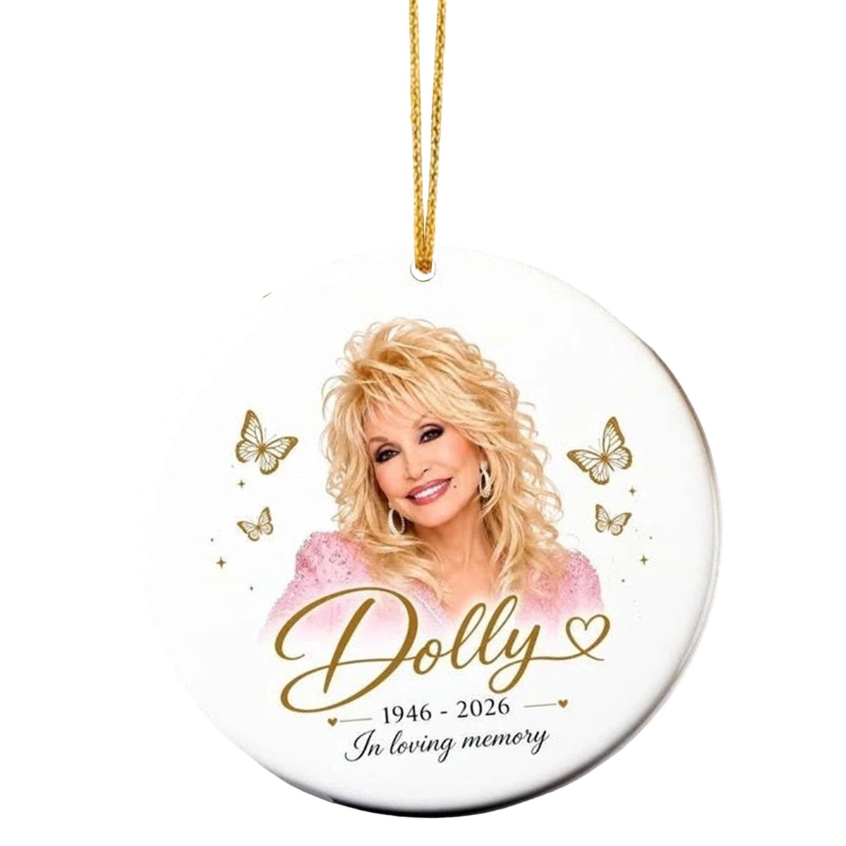 Dolly Memorial Acrylic Christmas Ornament Themed Christmas Ornament for Tree Car Office Home Dolly Themed Xmas Hanging Decor Country Music Holiday Decoration Gift