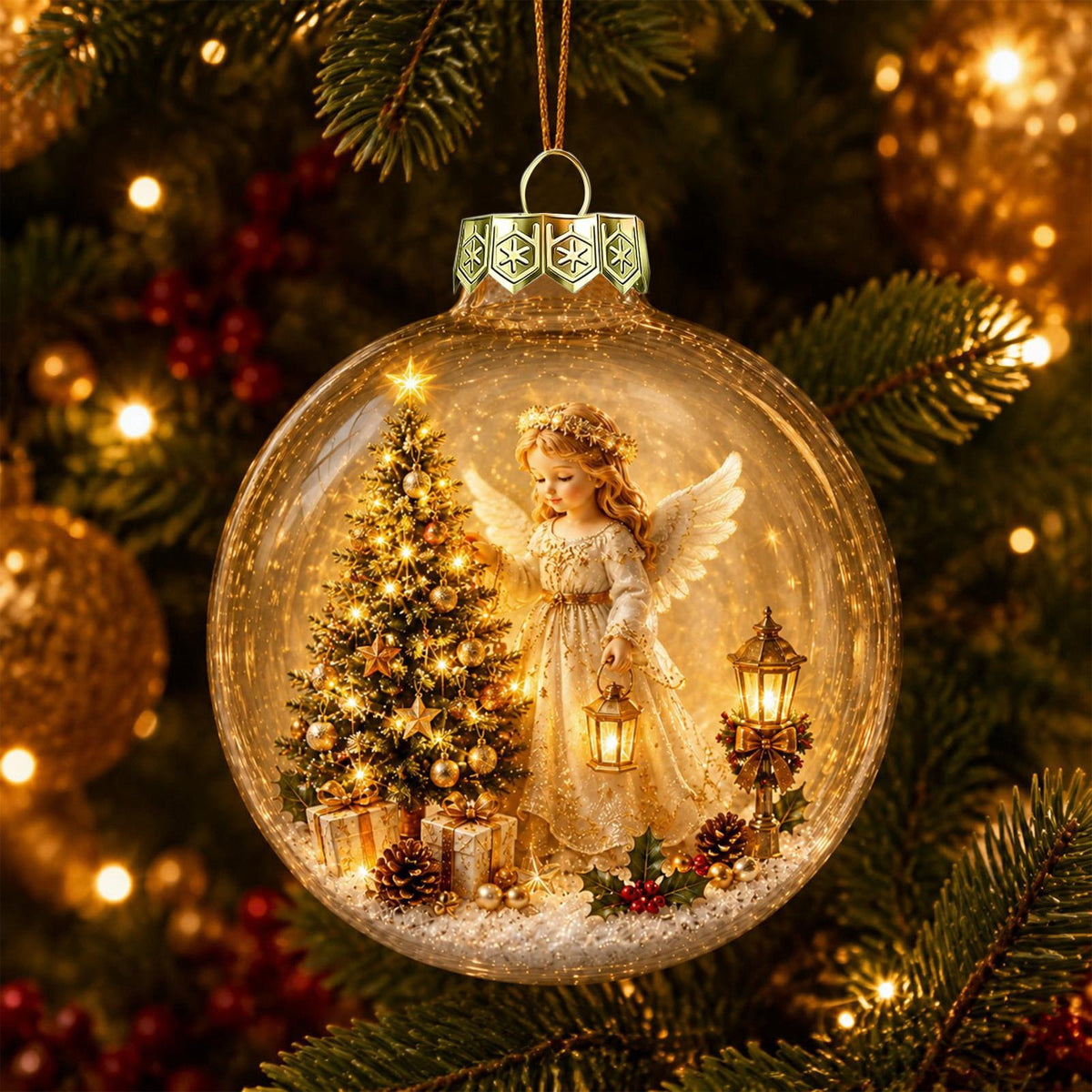 Glowing Christmas Story Ornament, Light-Up Mini Holiday Scene, Festive Keepsake for Christmas Tree, Mantel & Christmas Party Decor (Nativity)