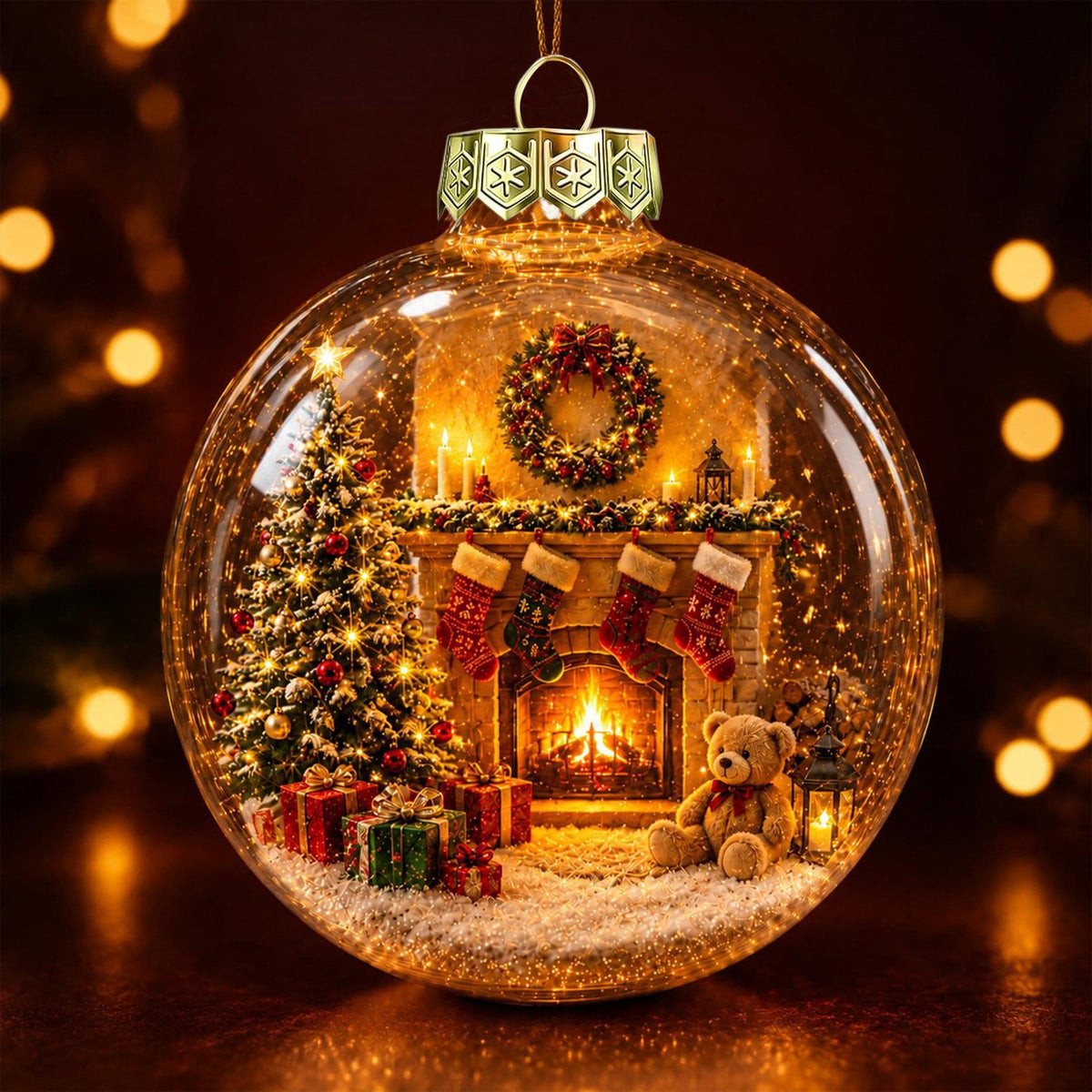 Glowing Christmas Story Ornament, Light-Up Mini Holiday Scene, Festive Keepsake for Christmas Tree, Mantel & Christmas Party Decor (Nativity)