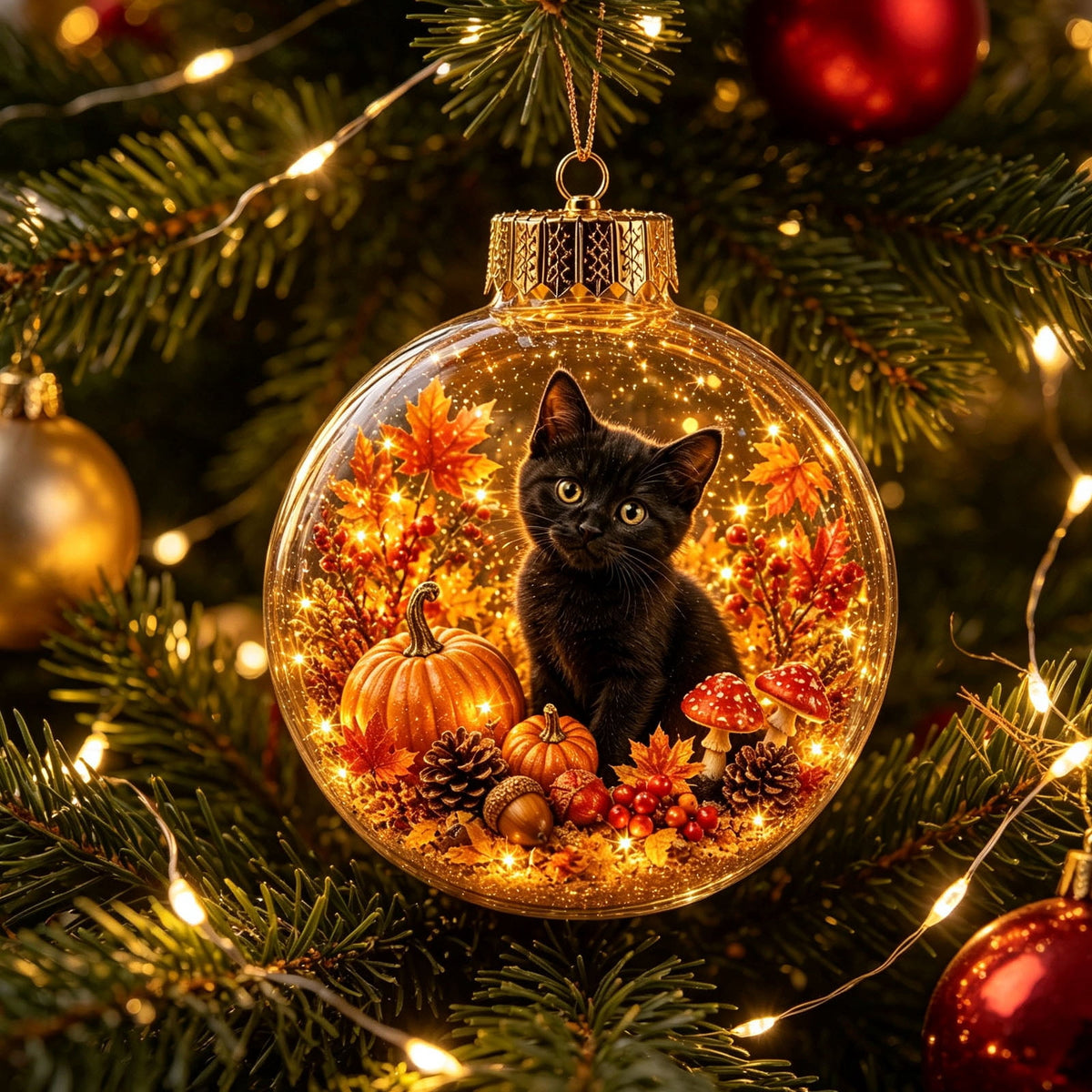 Mivyn Glowing Christmas Story Ornament, 4"Light-Up Mini Holiday Scene with Warm LED Light, Festive Keepsake Gift for Home Christmas Party Decoration,1PCS,