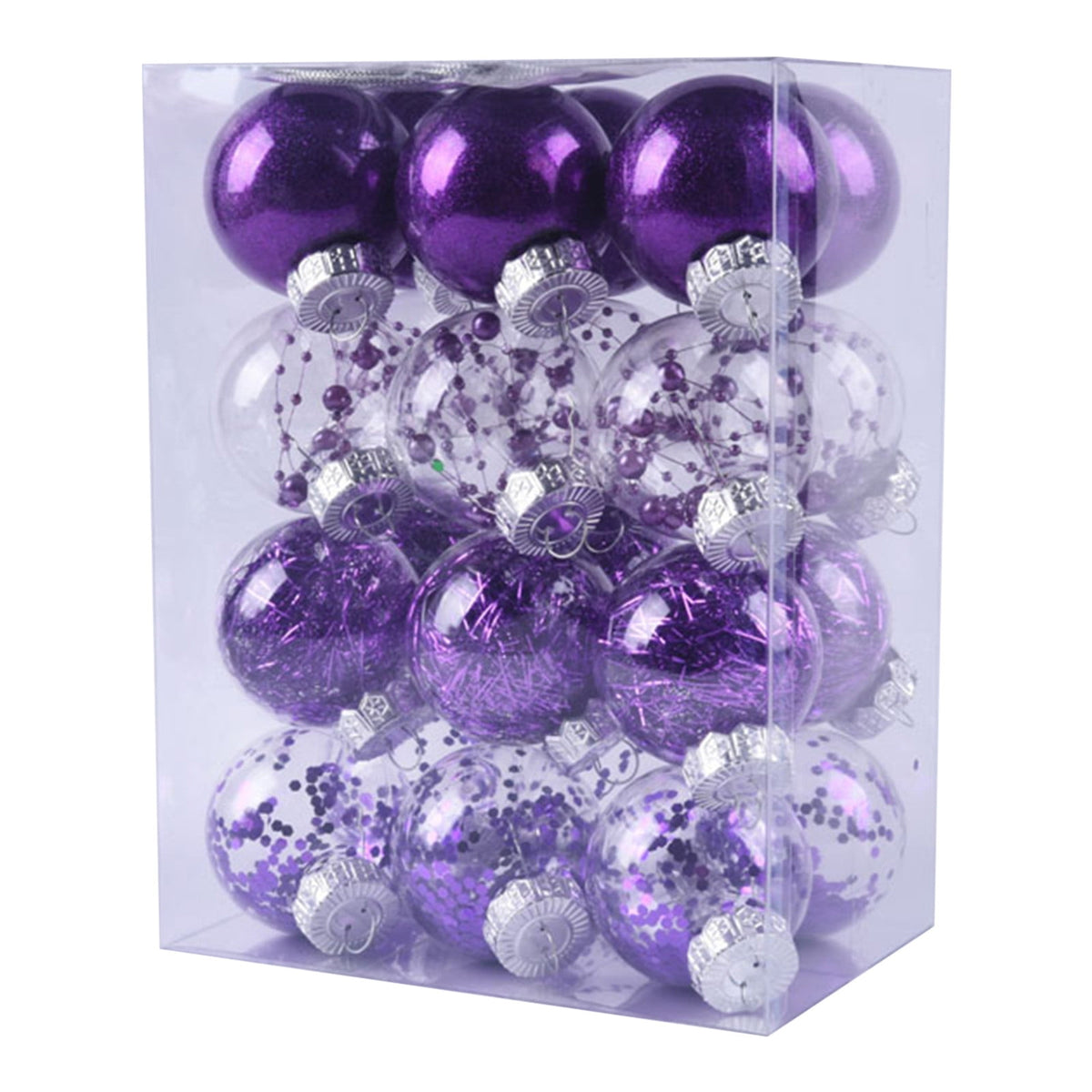 PEONAVET 24Pcs Christmas Balls Ornaments for Xmas Christmas Tree - Shatterproof Christmas Tree Decorations Hanging Ball for Holiday Wedding Party Decoration (Blue, 2.36"-6CM) Merry Christmas