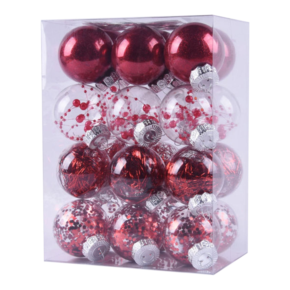 PEONAVET 24Pcs Christmas Balls Ornaments for Xmas Christmas Tree - Shatterproof Christmas Tree Decorations Hanging Ball for Holiday Wedding Party Decoration (Blue, 2.36"-6CM) Merry Christmas