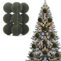 Roiihwy Green 12 Pcs Velvet Christmas Balls 1.57in Flocked Plastic Ornaments Xmas Decorative Hanging for Tree Holiday Decor