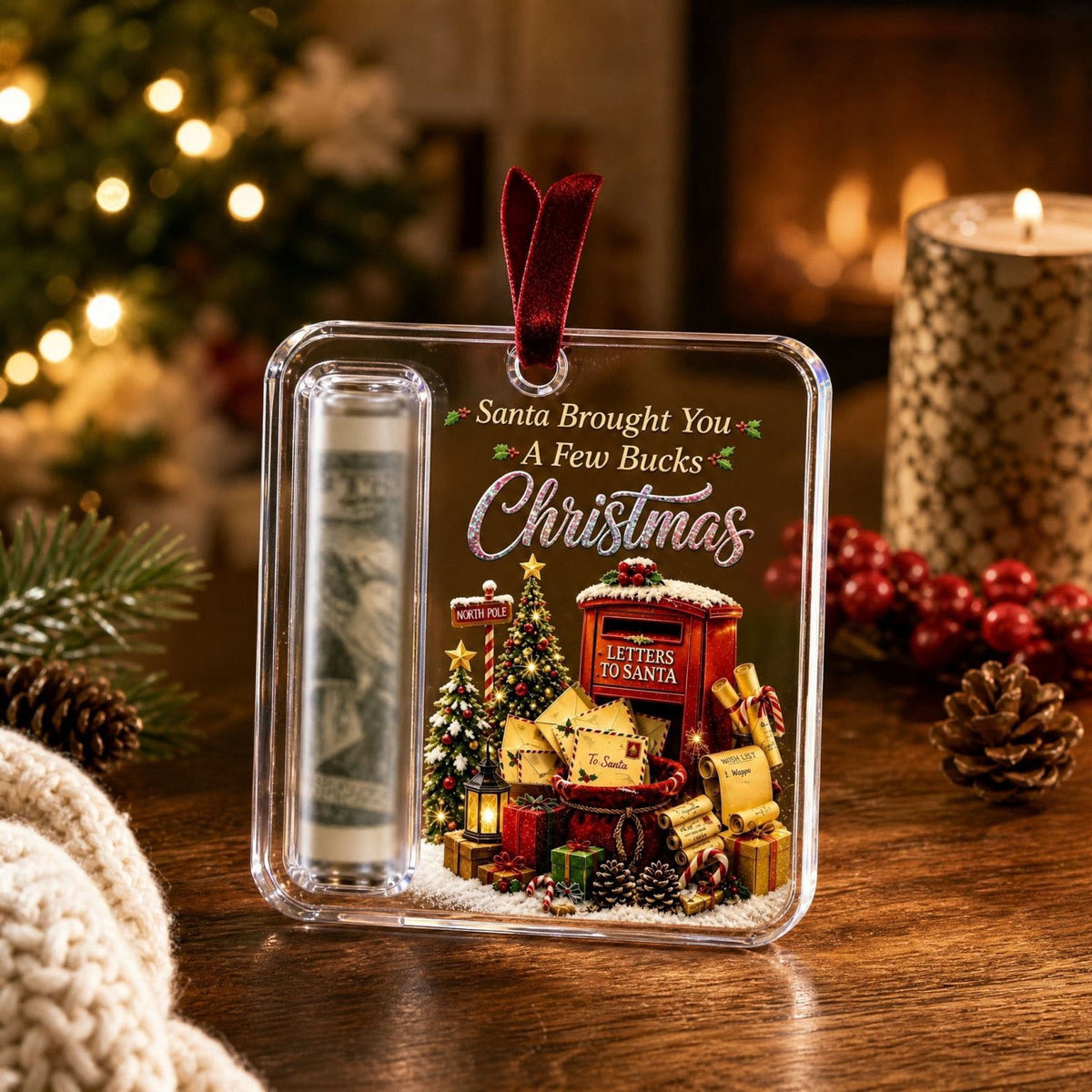 Clearance! Christmas Cash Gift Ornament, Christmas Money Holder for Cash, Christmas Decorations Gift (Merry Christmas)