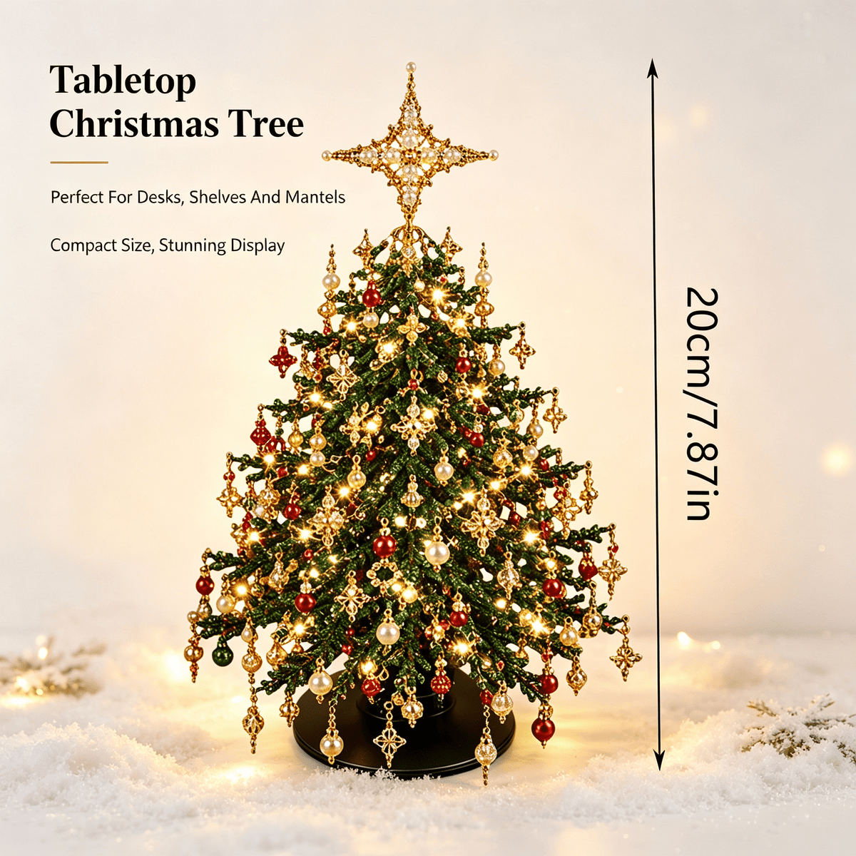 DIY Beaded Christmas Tree Kit, Christmas Decorations Handmade Beads Craft Set, Sparkling Crystal Xmas Ornaments for Tabletop Christmas Decor, Holiday Gifts for Adults by MPOISVA
