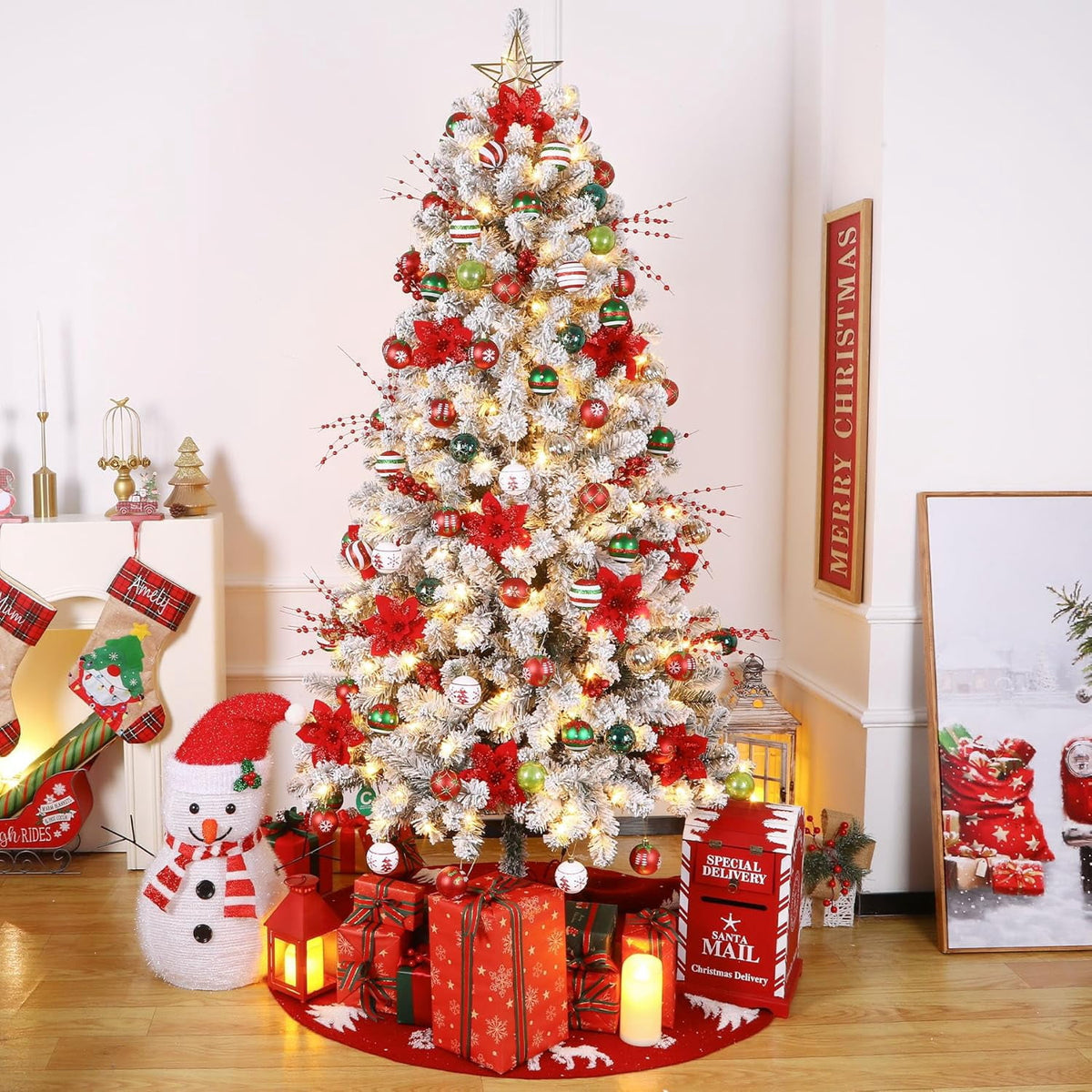 30ct Christmas Ball Ornaments, 2.36 in Shatterproof Xmas Tree Decorations, Plastic Baubles for Holiday, Party, Wedding, or Home Decor, Red & Gold