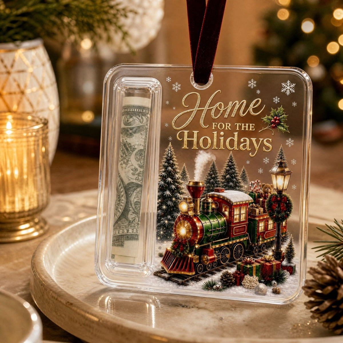 Clearance! Christmas Cash Gift Ornament, Christmas Money Holder for Cash, Christmas Decorations Gift (Merry Christmas)