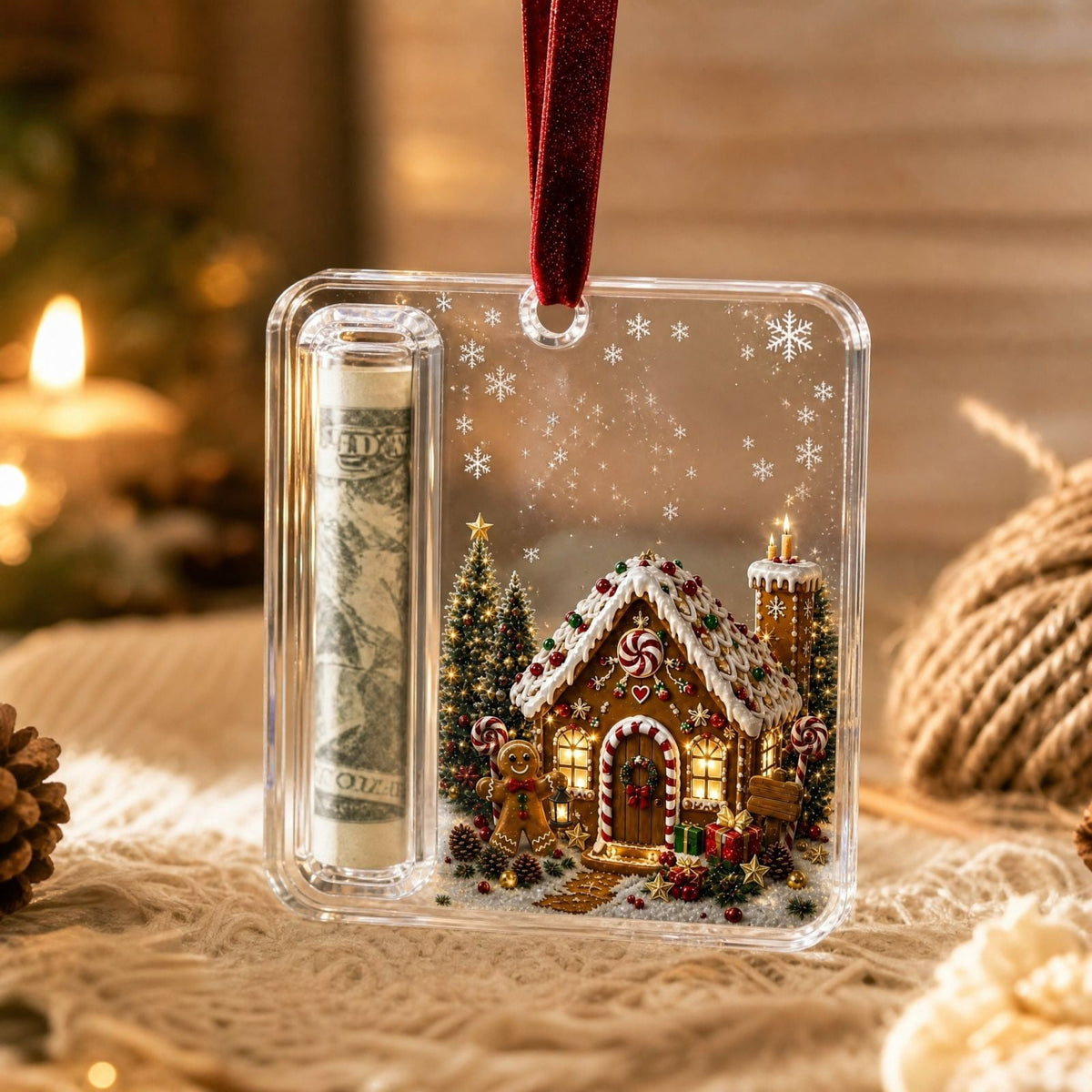 Clearance! Christmas Cash Gift Ornament, Christmas Money Holder for Cash, Christmas Decorations Gift (Merry Christmas)