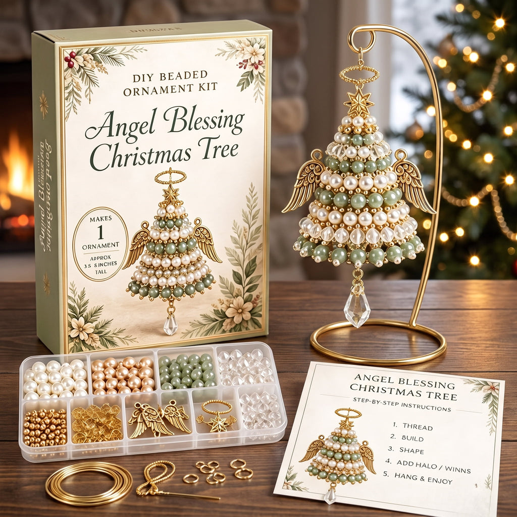 DIY Beaded Christmas Tree Kit, Christmas Decorations Handmade Beads Craft Set, Sparkling Crystal Xmas Ornaments for Tabletop Christmas Decor, Holiday Gifts for Adults by MPOISVA